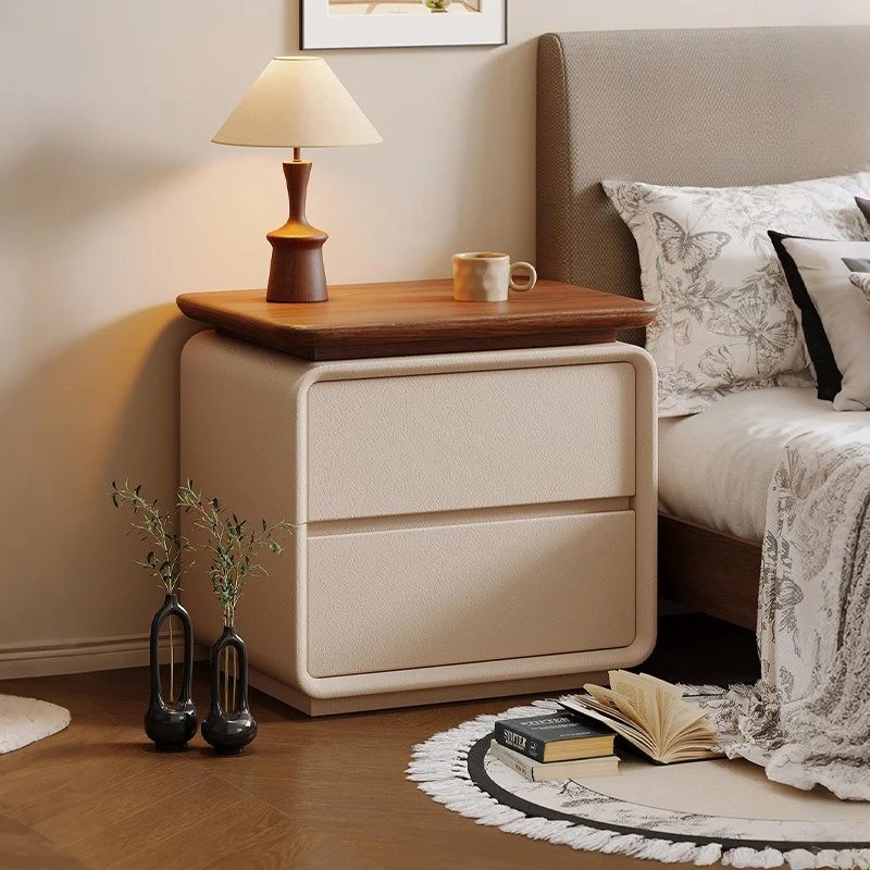 Medieval style bedside table, household bedroom, children's bedside storage cabinet, light luxury, high-end and simple