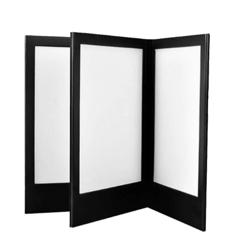 

A84X-Rechargeable LED Light Menu Book PU Leather Display Book Night Club Restaurants Beer Bar Shop Cafe Three Pages