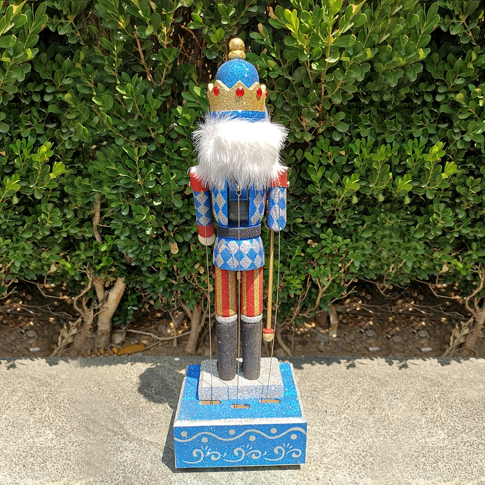 48cm 호두까기 인형 뮤직 박스 군인 춤 인형 인형 절묘한 페인트 나무 수제 인형 크리스마스 선물 장난감, HT074