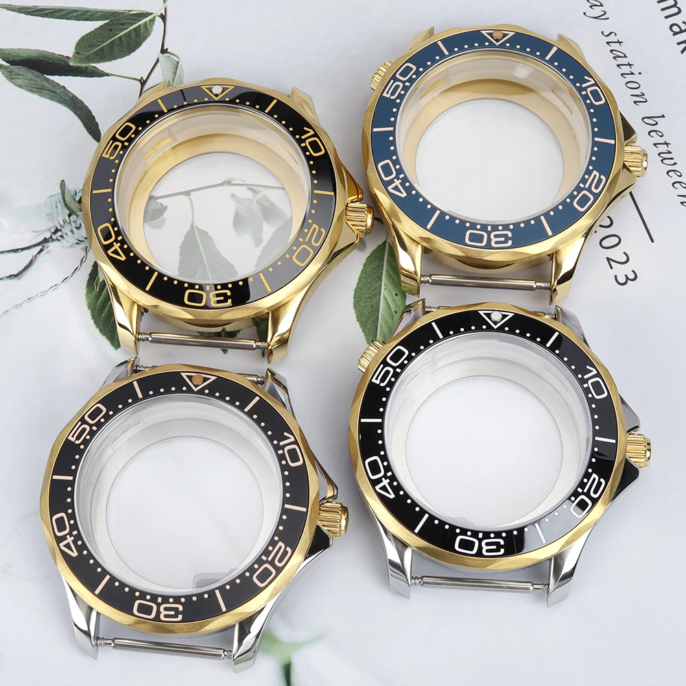 For Seamaster 300 Case 41mm Watch Case Sapphire Glass For Seiko NH34 NH35/36 Movement 31mmDial Transparent Back 10ATM Waterproof