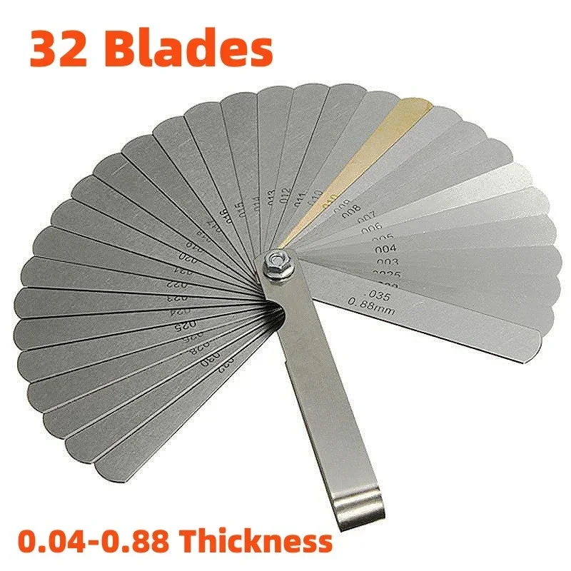 

Allsome 32 Blades Metric Gauge High Precision 0.04-0.88 Thickness Gages Gap Filler Feeler Measuring Woodworking