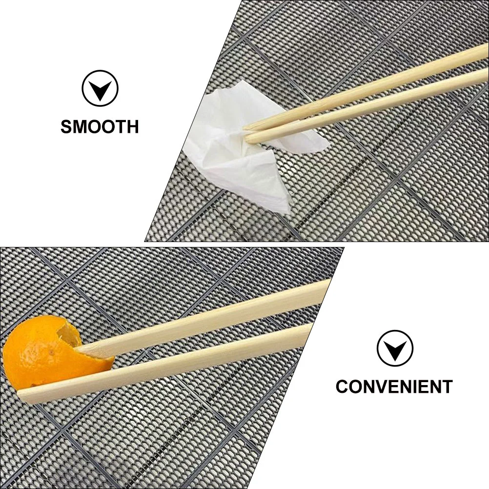 4 Pcs Cleaning Garbage Tongs Sanitation Clips and Grabber Reacher Tool Trash Collector Clamp Litter Picker Bamboo Picking Tool