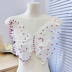 Simple mesh beading and drilling embroidered butterfly patch dress clothing sewing accessories