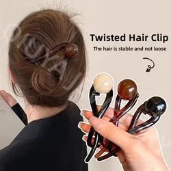 Vintage S Shape Elegance Coffee Pearl Hairpins For Women Ponytail Twist Hair Clips Fashion Shark Clip Barrettes Hair Accessories