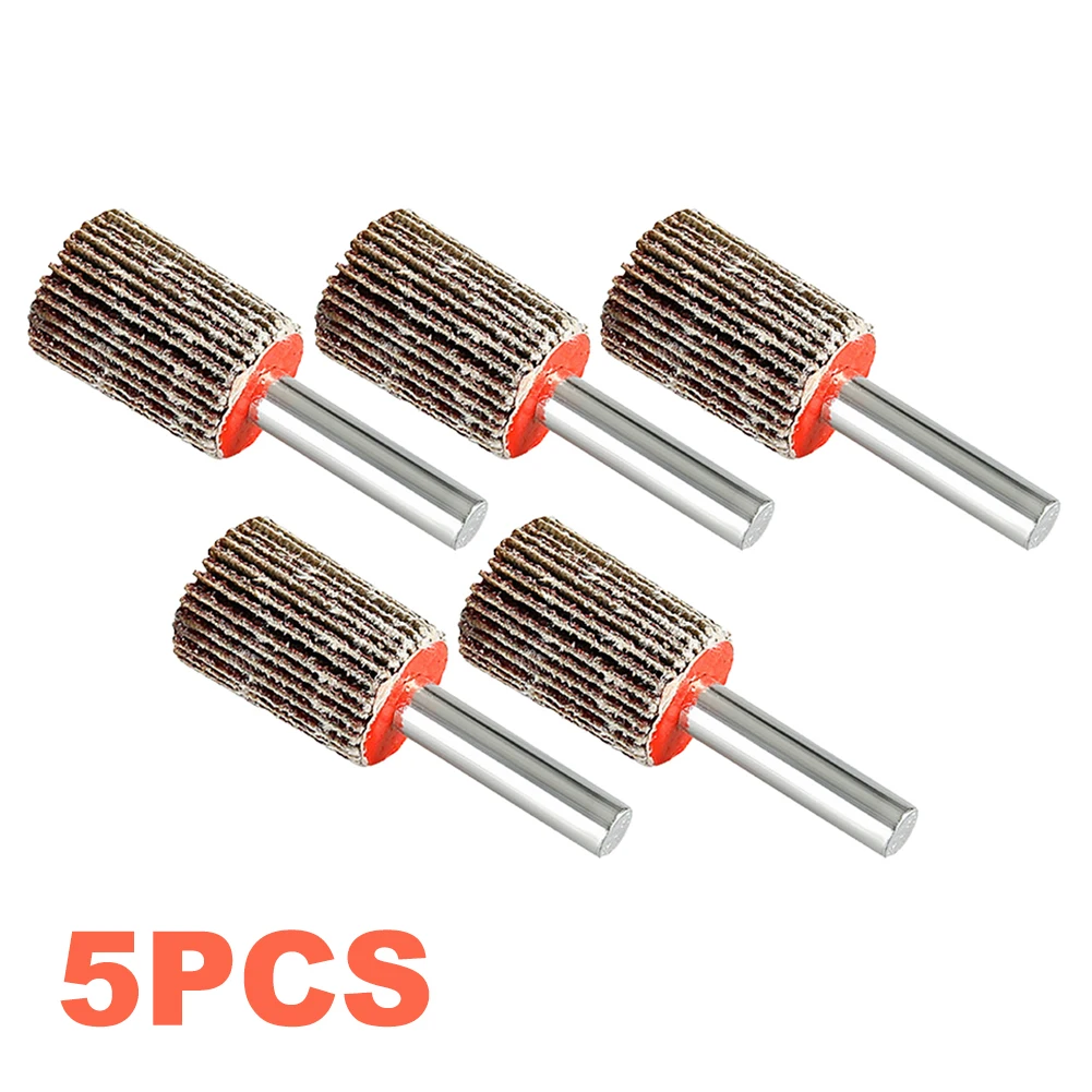 Easily Integrate This Set of Five Abrasive Sanding Disc Flap Wheels into Your Tool Setup With Their Standard Size of 15mm