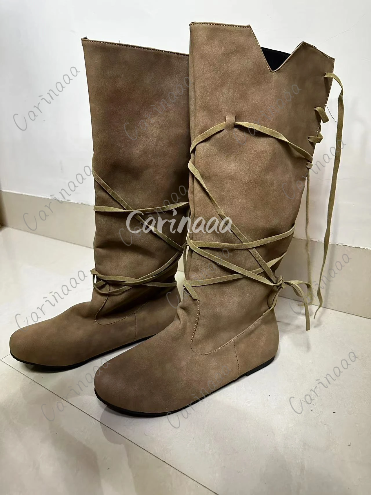 Halloween cosplay medieval viking pirata traje retro botas masculinas meados de bezerro inverno pu boot cavaleiro feminino bandagem sapatos góticos