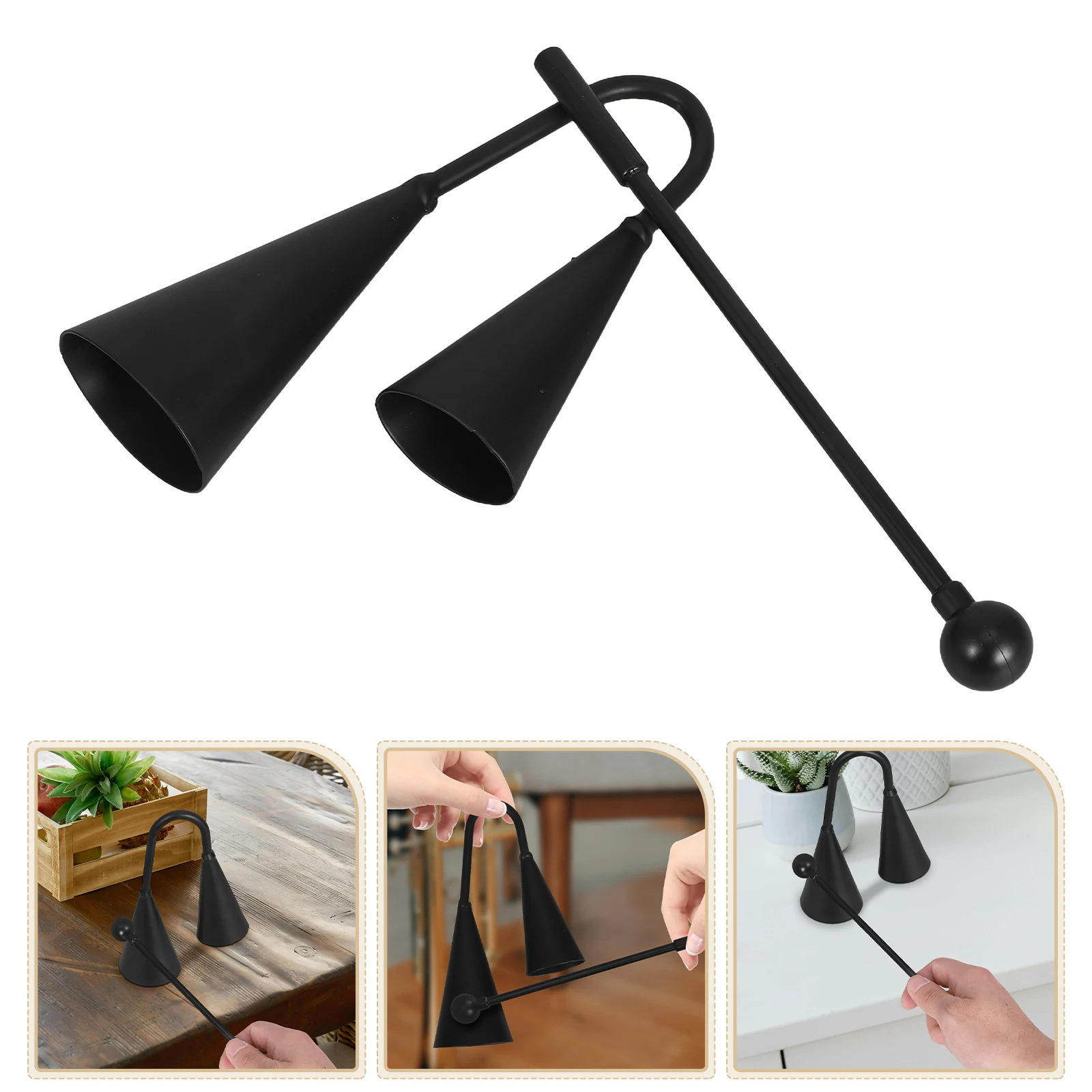 

Double-Ended Cowbell Handheld Metal Bells For Kids Clear Sound With Striking Stick Toddler Musical Instruments Percussion Set