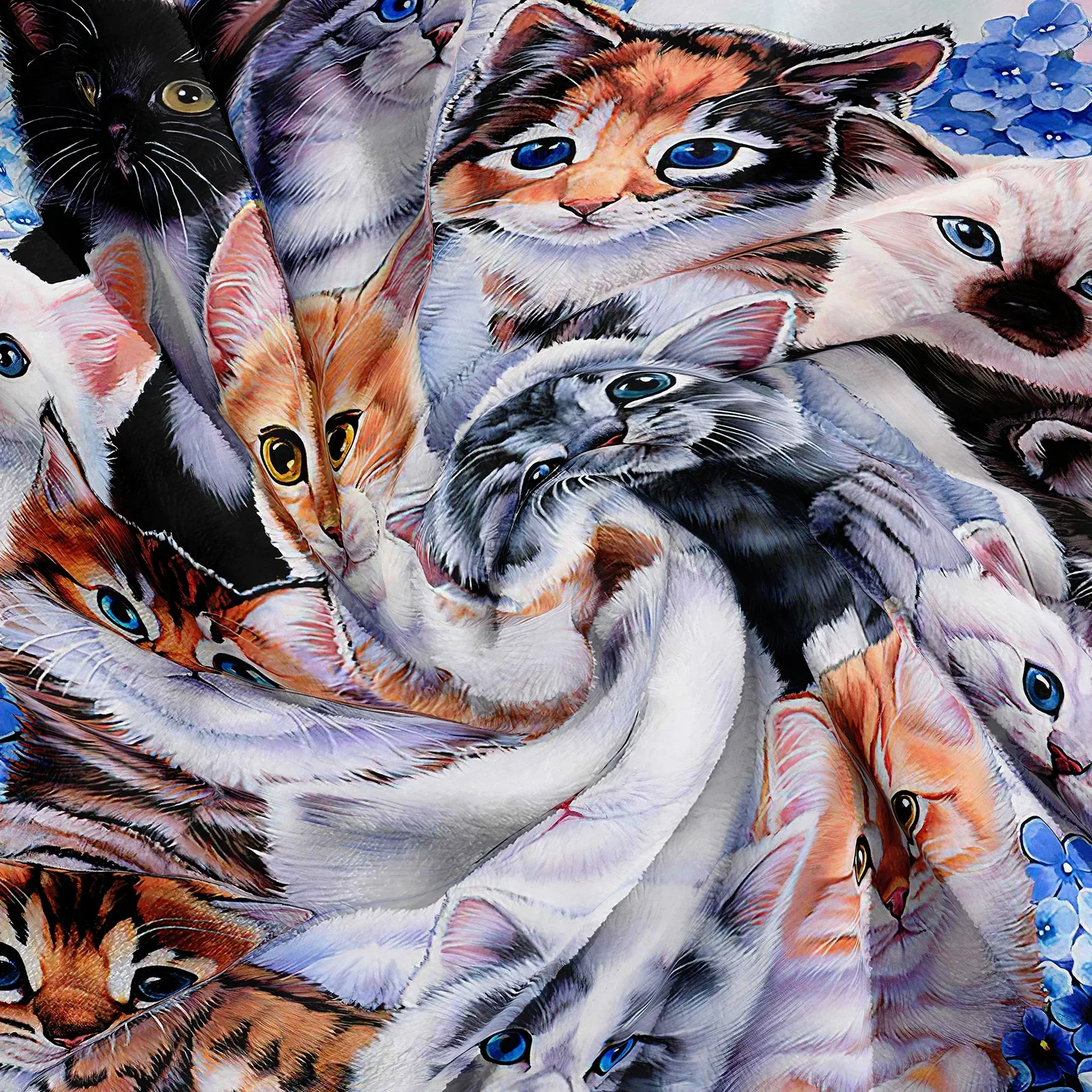 Cute Cat Microfiber Blanket Super Soft Throw Blankets For Bed Bedspread Sofa Decorative Camping Picnic Winter Warm Blanket