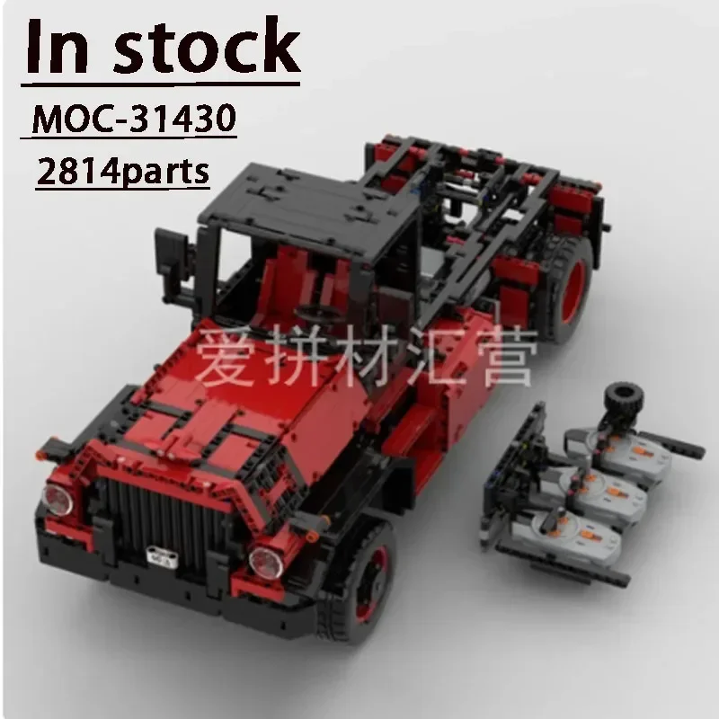 MOC-31430 Technology Mechanical Gear RemoteElectric Assembly Truck Gearbox Start BuildingBlock ModelMachineBoyBirthdayToyPresent