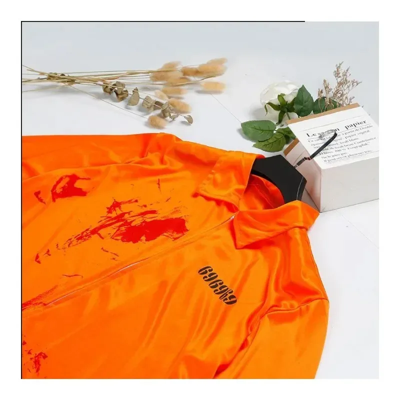 Carnevale Halloween coppia abbinamento Prigioniero performance sul palco Abito intero arancione costume da festa cosplay maschile