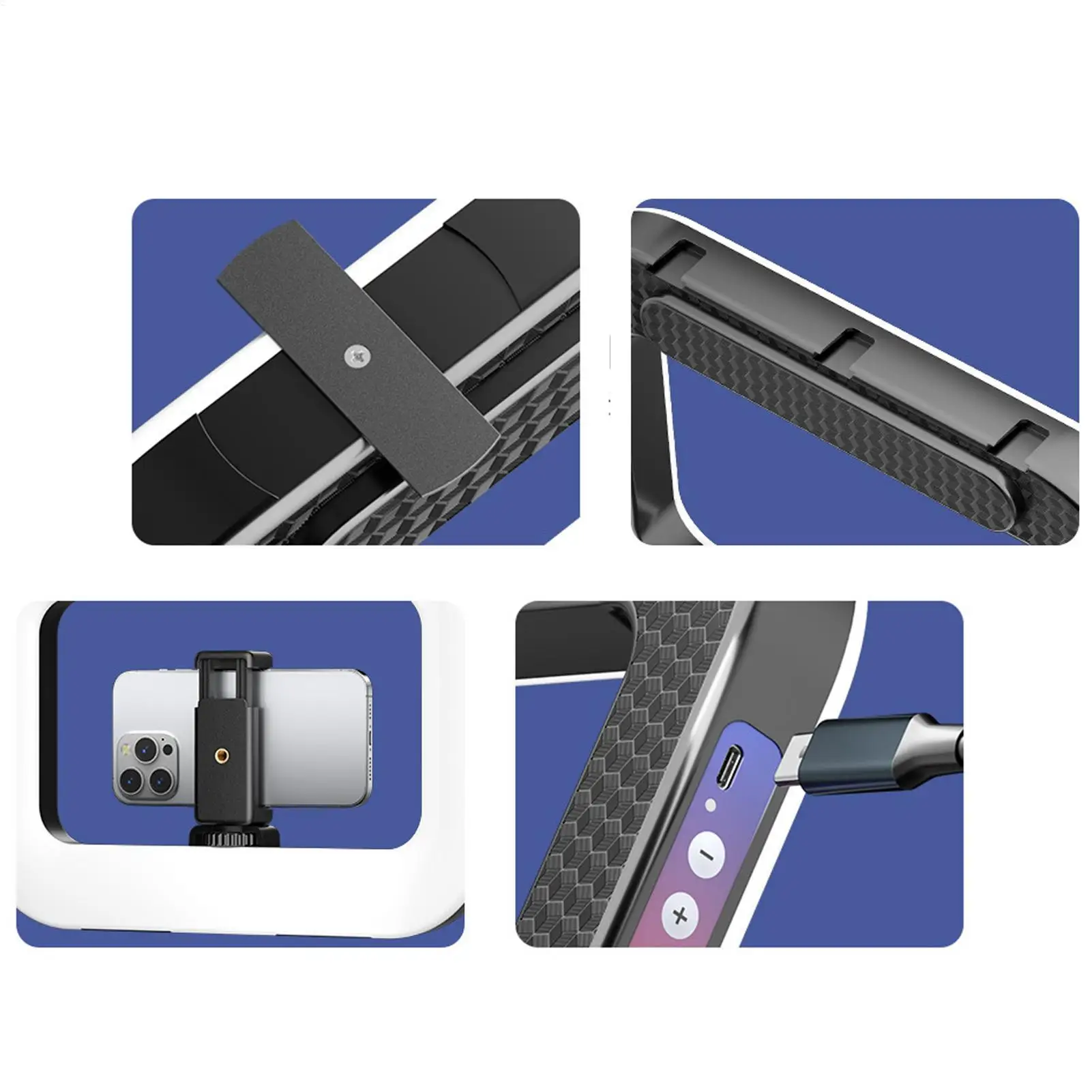 새로운 휴대용 링 LED 충전식 보조광 휴대폰 라이브 방송 사진 촬영 데스크탑 셀카 조명