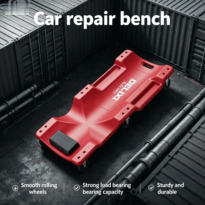 

Low Profile Padded Rolling Wheels Car Mechanic Creeper Heavy Duty Foldable Steel Adjustable Headrest Car Board Car Repair Ramps