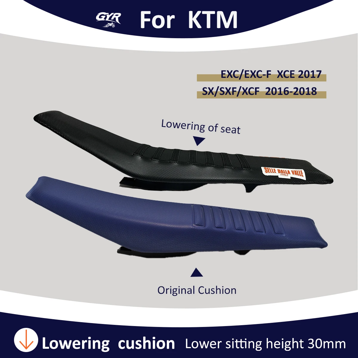 For KTM Motocross Bench Seat Cushion Antislip Waterproof Complete Seat Cover Pad SX SXF XC-F XC-W EXC SX250 XC 125 150 250 450