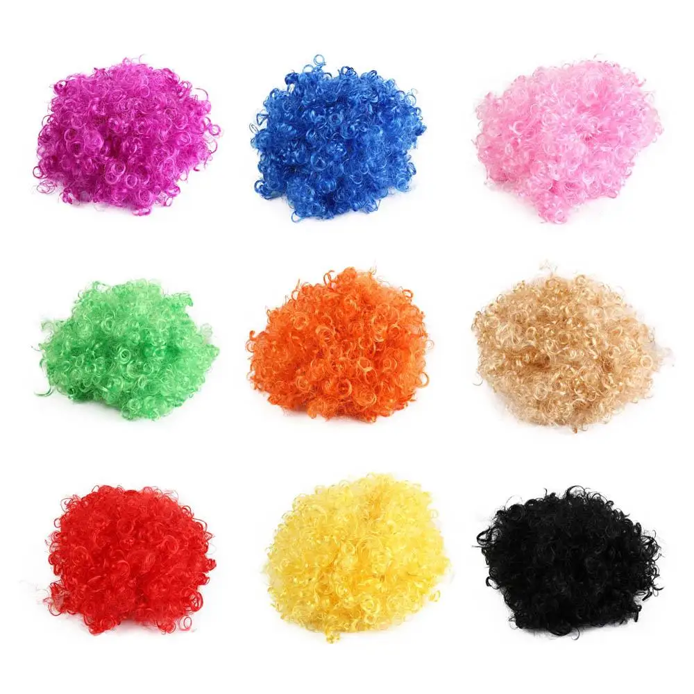 Christmas Fancy Party Afro Curly Wigs Clown Props Football Fans Wigs Funny Wig Synthetic Wigs Cosplay Hairs Costume Party