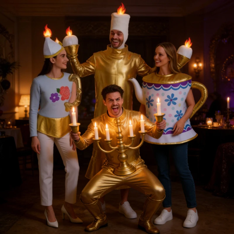 

New Novelty Candlelight Dinner 3-Piece Outfit, Funny Party Costume for Stage Show & Entertainment