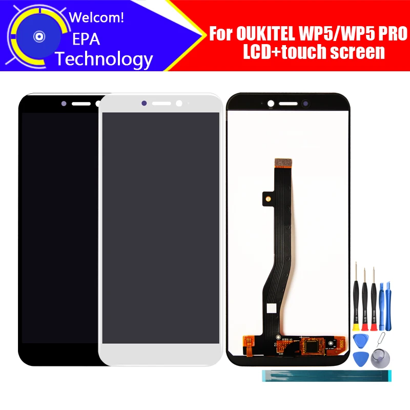 Polegada Oukitel Wp5 Display Lcd Mais Tela de Toque Digitador Assembléia 100 Original Novo Lcd Toque Digitador para Oukitel Wp5 Ferramentas 5.5