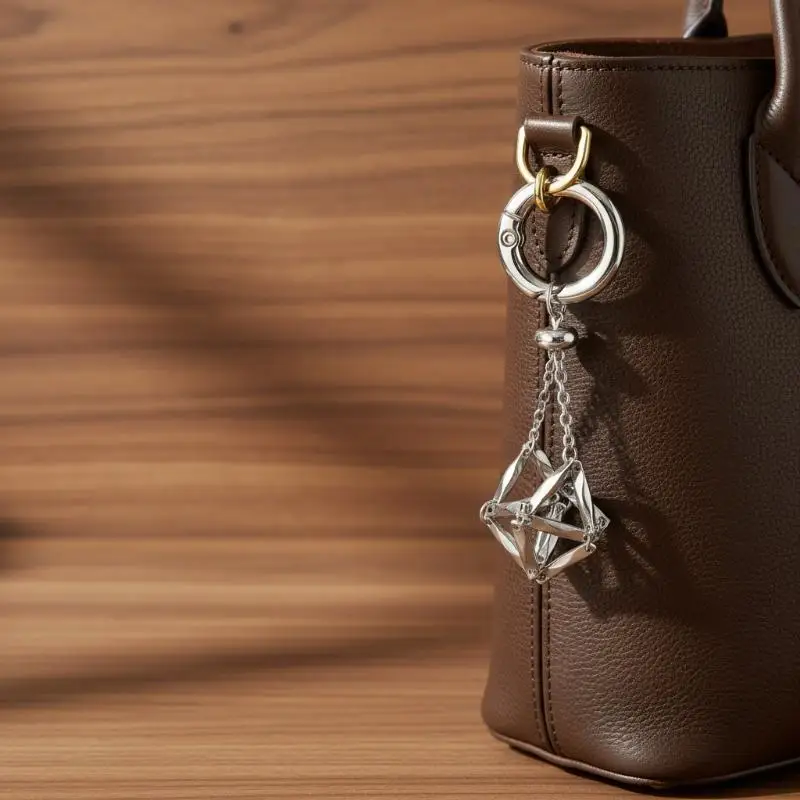 Edelstahl-Netzbeutel Steinhalter Schlüsselanhänger Geschenk für Steinliebhaber Schlüsselring Anhänger Schmuckzubehör Handtaschen-Hängedekoration – Detail 9