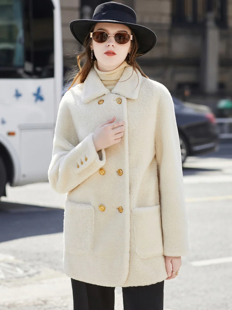 2023 and Patty Simple Elegant Fur Coat Fashion South African Lamb Fur Women's Suit Coat Winter