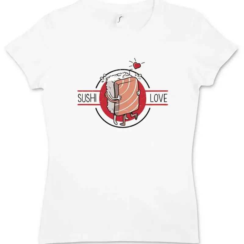 SUSHI LOVE WOMAN T SHIRT addicted Food Japan Asia Minimal Rice Wasabi Fish