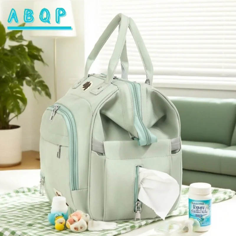 Diaper Bag Backpack Solid Color Large Capacity Baby Diaper Bag Backpack Waterproof Lightweight Outing Baby Products Storage Bag