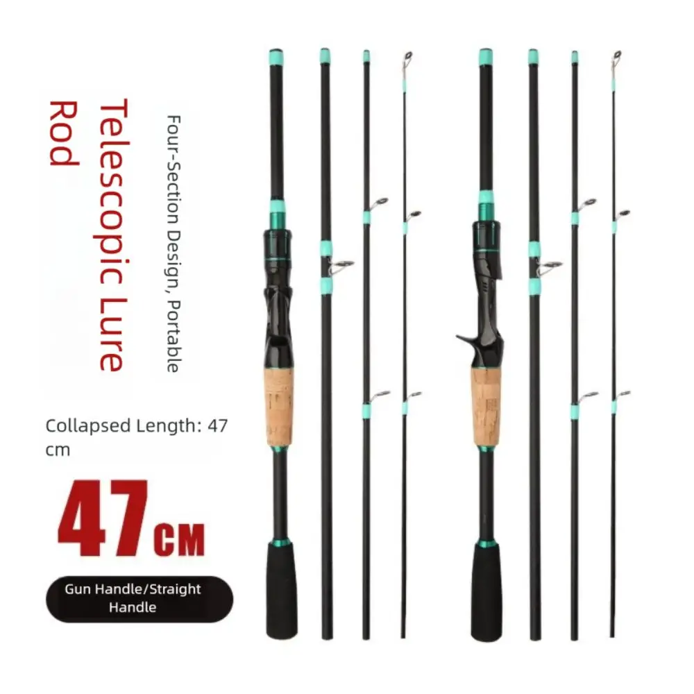 Caña de pesca giratoria portátil de fibra de carbono para lance - imagen 2