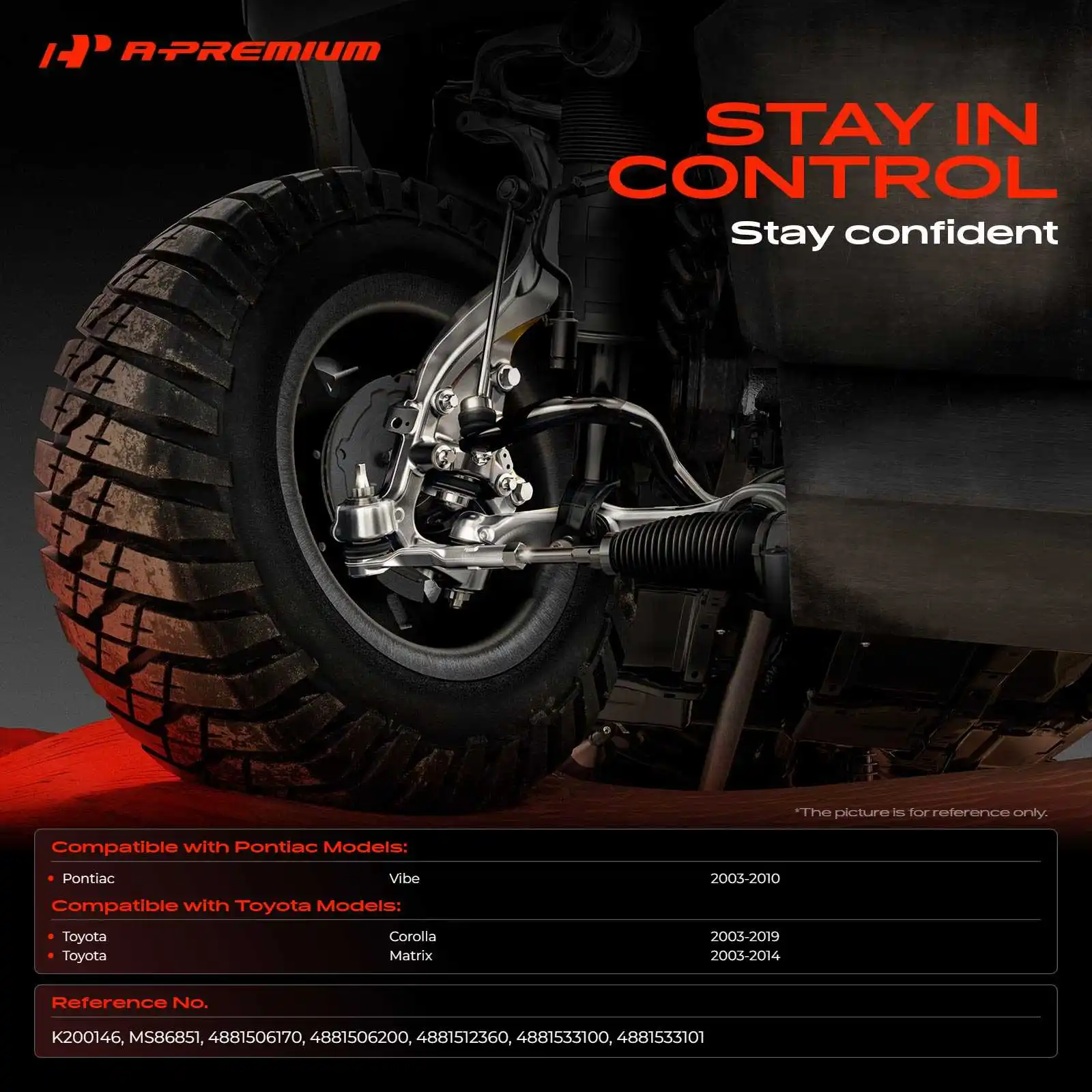 A-Premium 2x Front To Frame Sway Bar Bushing for Toyota Corolla 2003-2019 Matrix 2003-2014 Pontiac Vibe 2003-2010