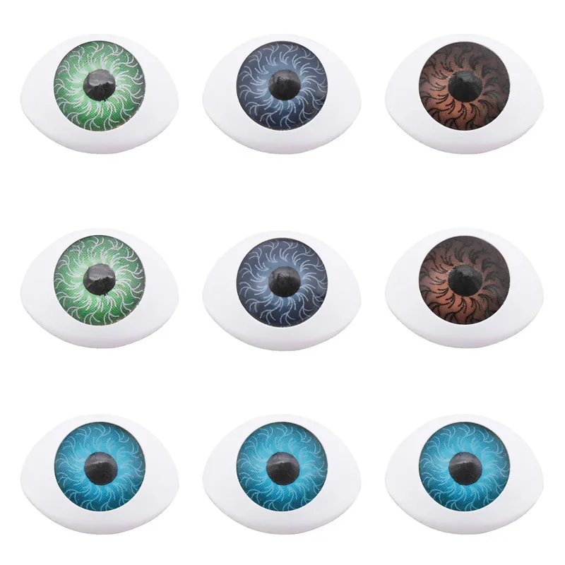 Julie Wang 8PCS 22x16mm In Pair Oval Plastic Human Eyeballs Doll Eyes Safety For Puppet Plush Toy Doll Making Accessory