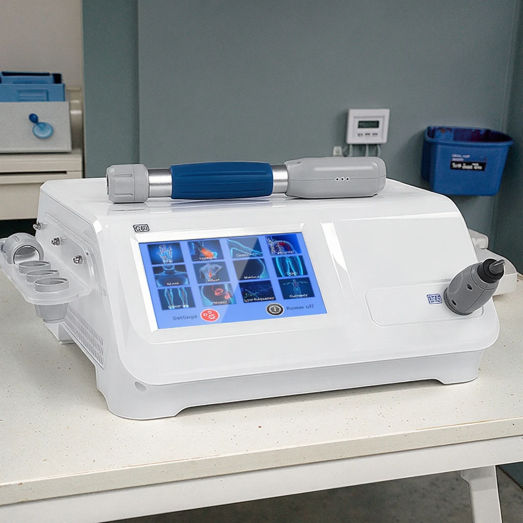 Shockwave Therapy Machine for Humans & Animals Portable ESWT Device with 5 Heads Model Q60 1 Year Shelf Life