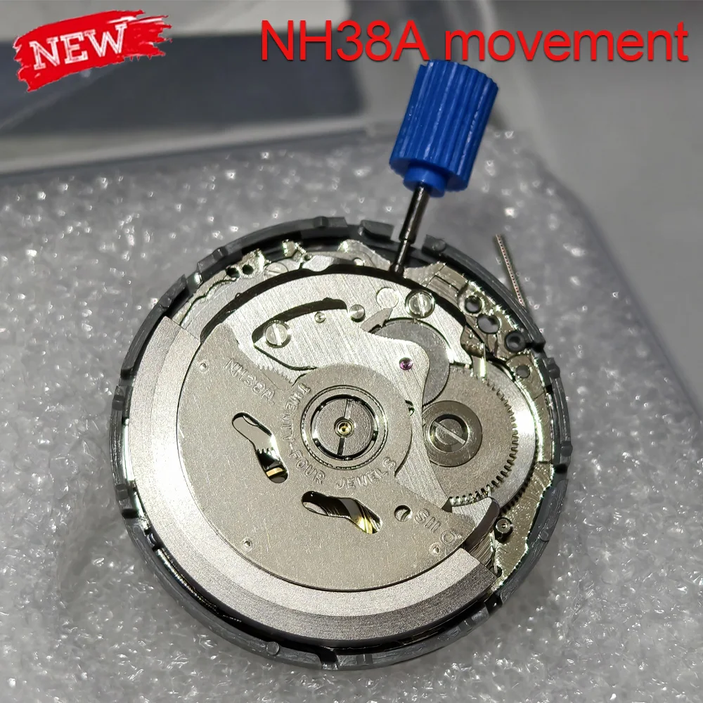 Genuine NH38A Mechanical Movement Mod Automatic Watch Mechanism 24 Jewels High Accuracy NH38 Top Repair Parts Accessories