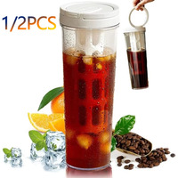 1L Coffee Cold Brew Pitcher with Filter Large Capacity Water Bottle with Handle for Home Use Flower Tea  Water Jug Accessories