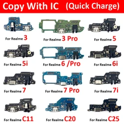 USB Charging Port Micro Dock Connector Board Flex Cable For Oppo Realme 7 7i 6 6i 5 5i 2 3 Pro C11 C20 C25 C12 C15 C21 C21Y