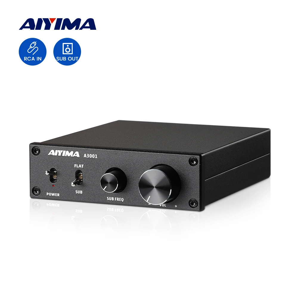 AIYIMA A3001 TPA3255 Subwoofer Power Speaker Amplifier 300W Mono Hifi Home Audio Amplifier NE5532 OP AMP Bass Treble Adjust