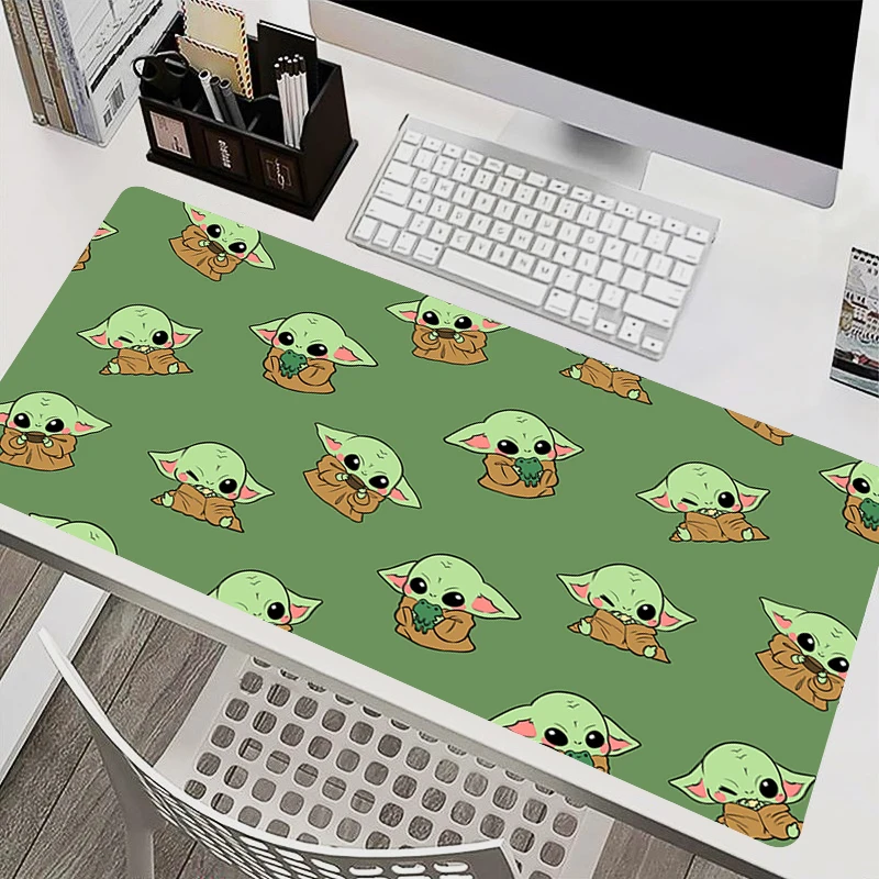 

Baby Yoda The Mandalorian Mouse Pad Laptop Green Anime Cartoon Keyboard Mousepad PC Gaming Accessories Mouse Mat Desk Mat Carpet