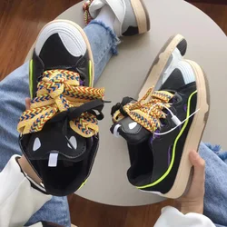 2023 Men's Women's Sports Shoes Casual Shoes Sneakers Colorful Large Shoelaces Mixed Color Patchwork Daddy Shoes Breathable