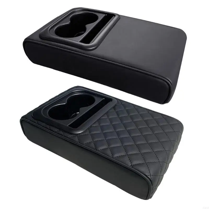 

P0UE Universal Car Armrest Box Cup Holder Cover Multi purpose Designs Cup Holder Heightening Pad Durable for Convenience