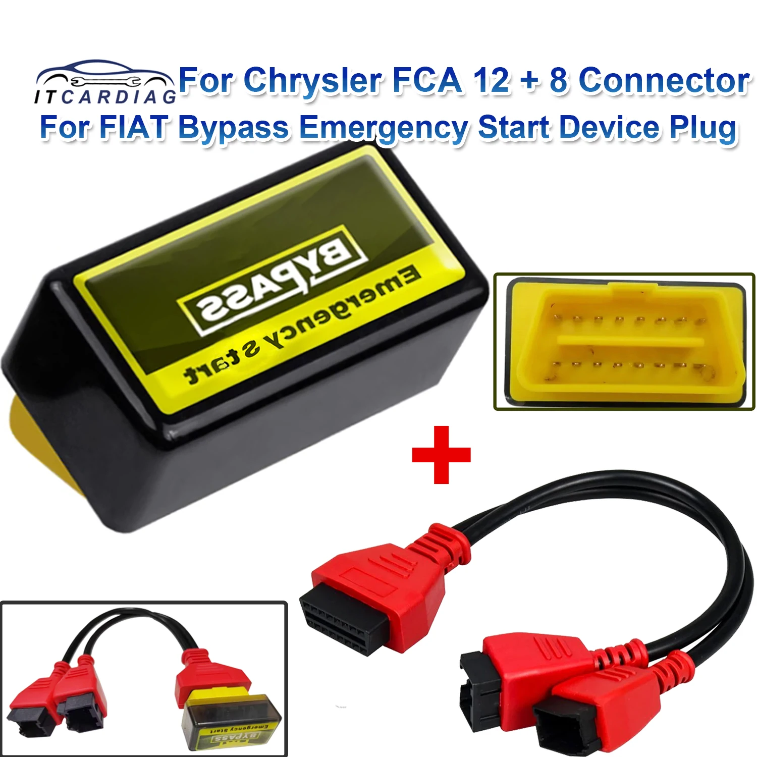 For FIAT Bypass Emergency Start Device Plug and Start with OBD2 Adapter Cable SGW For Chrysler FCA 12 + 8 Repair Diagnostic Tool