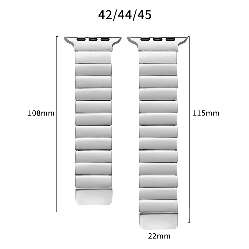 Stainless Steel+Magnetic Strap for Apple Watch 45 44 42 41 40 38mm Metal Watchband for IWatch Series 7 6 5 4 3 SE Wrist Bracelet