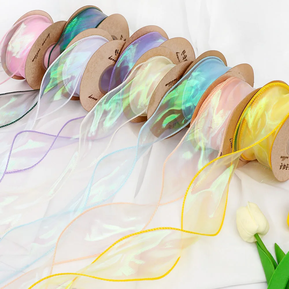 9 Yard transparenter Rüschen-Spitzenbesatz mit Farbverlauf für Hochzeitskleider, DIY-Weihnachtsdekoration, 6 cm breit – Detail 3
