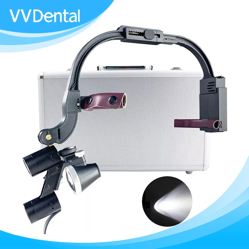 

Dental Head Mounted Magnifier Light, 2 Batteries, 2.5X-3.5X, 4 Colors, Hot Selling Set Close-up Magnification Tool 1 SET