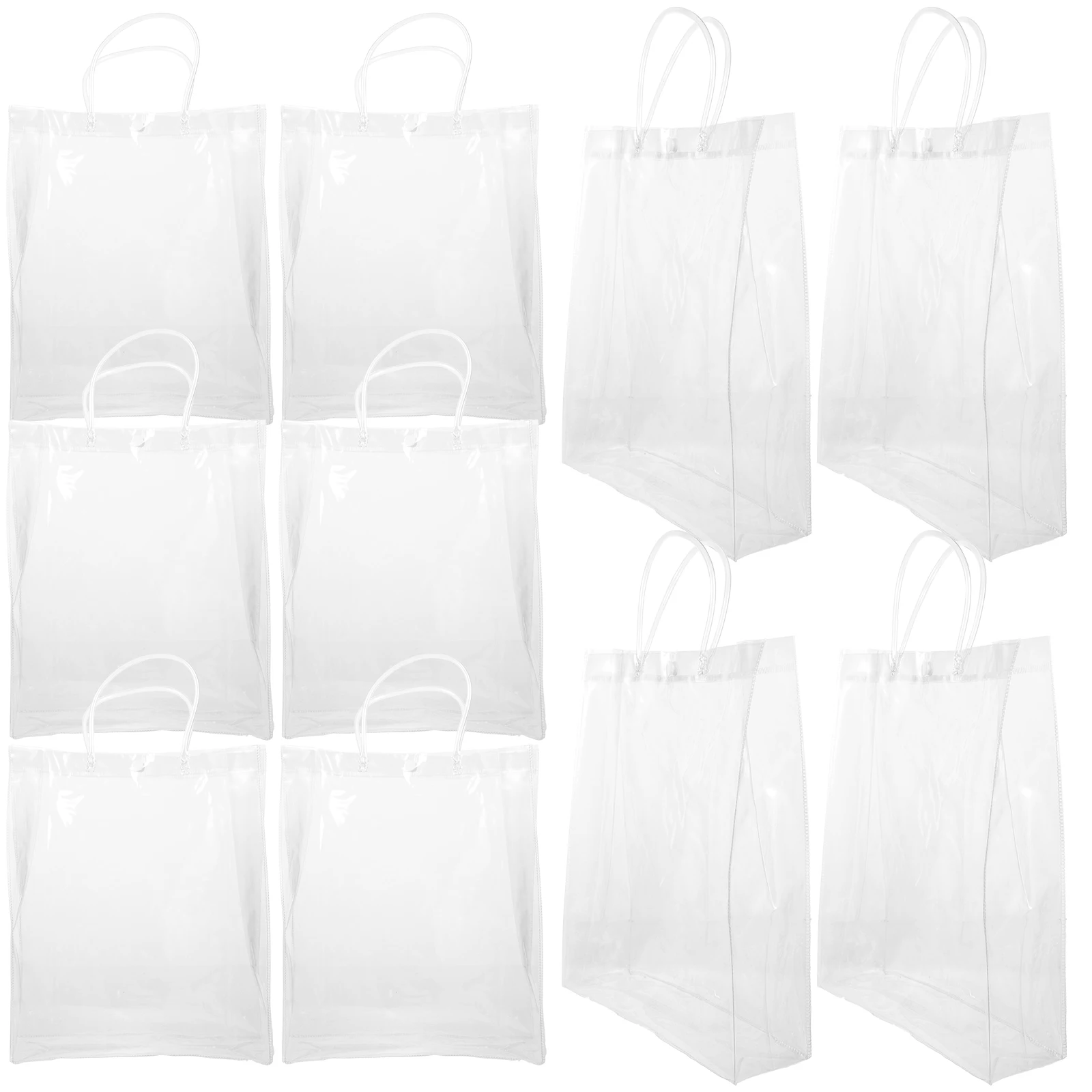 

10 PCS Tote Bag PVC Handbag Shopping Clear Gift Bags Packaging for Small Business
