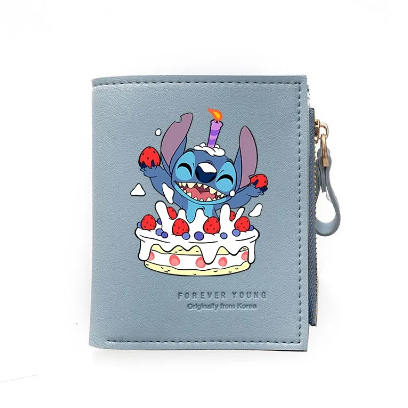 Lilo & Stitch Coin Purse Angel Wallet Short Folding Zipper Coin Clip Cute Cartoon Printing Fashion Card Organization Genderless