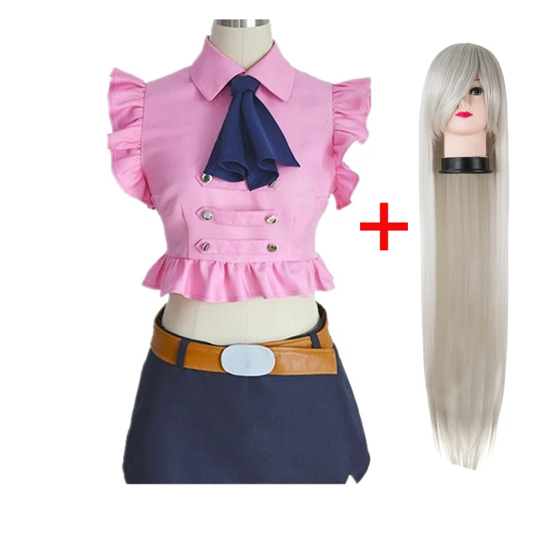 Anime Adult Girl Cosplay Costume The Seven Elizabeth Liones Deadly Sins Cosplay Summer Clothing  Belt Bow Tie