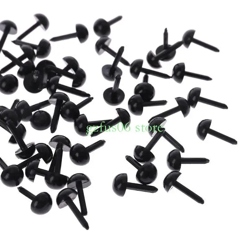 D5QF 100pcs 3 mm / 4 mm / 5 mm / 6 mm Diy pour poupée poupet en plastique Black Pin sécurité Eyes pour Han