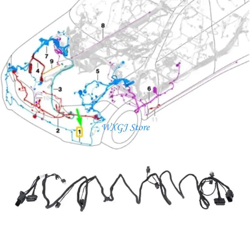 

37JE 61128712283 Car Front Bumper Harness Wiring Replacement Parking Aid Wiring for G05 30iX 40iX 50iX 25dx 30dX 45eX