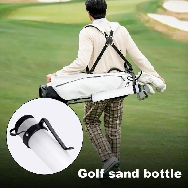 Golf Cart Sand Bottle Portable Push Cart Accessories Sand Tube With Lid PP Golf Equipment For Outdoor Family Friends Home