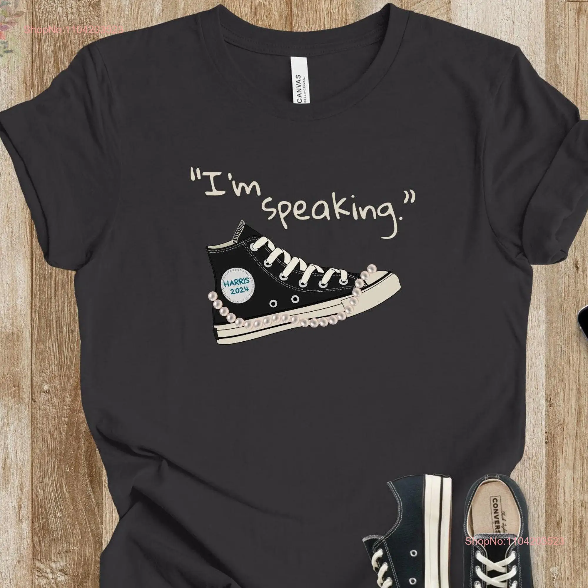 I'm Speaking Kamala Harris 2024 pearls and sneakers presidential election women vote political feminist gift unisex T Shirt