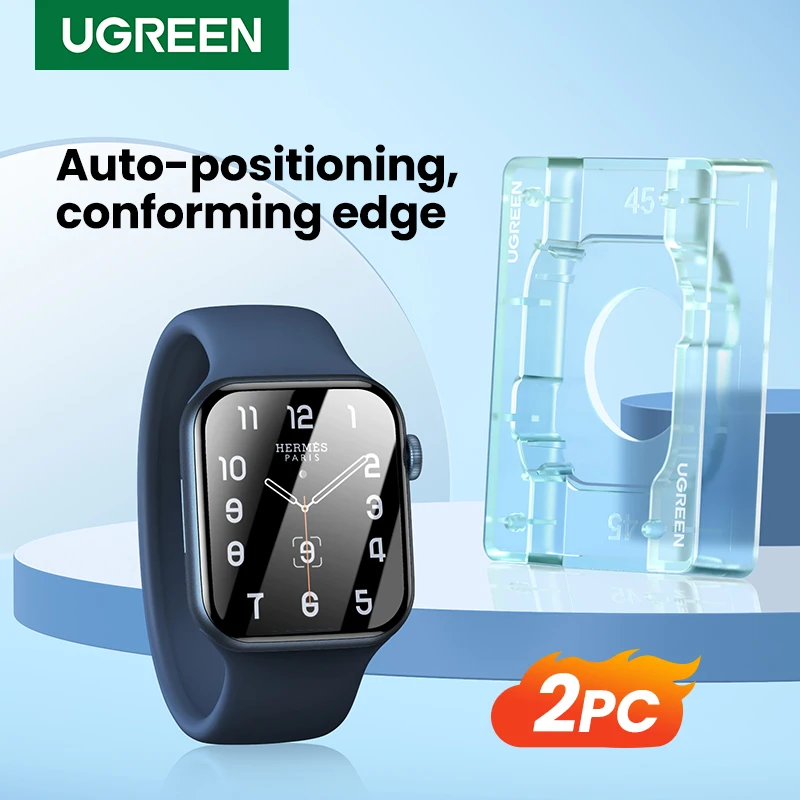 

UGREEN 2PCS Screen Protector For Apple Watch 9 8 7 6 SE SE2 5 4 Soft Hydrogel 45 44 41 40mm Full-coverage Protective Film