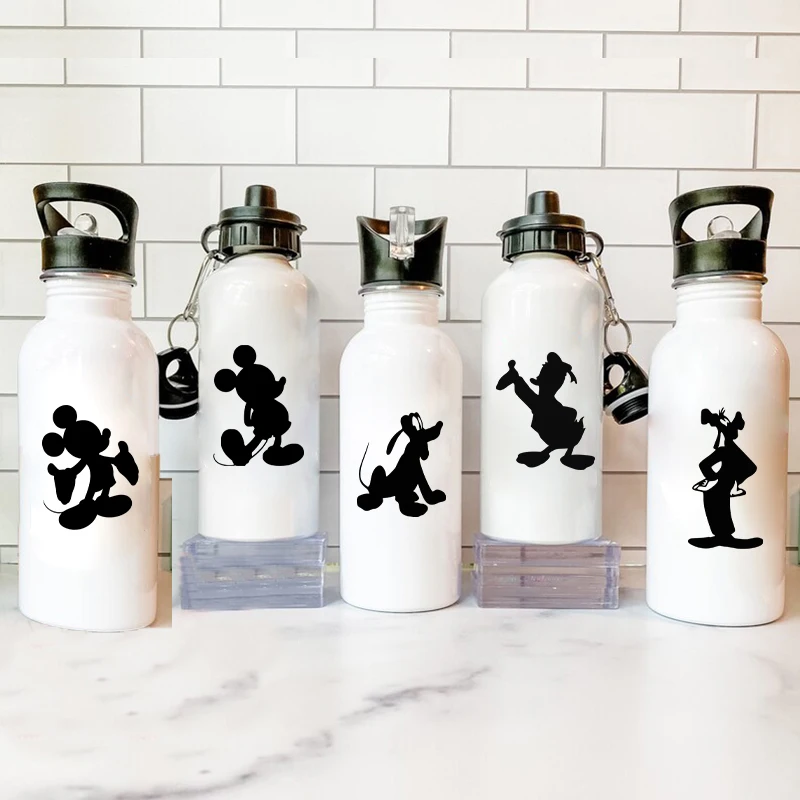 Mickey Mouse Silhouette Vinyl Art Sticker Laptop Decor Minnie Removable Decals Kids Birthday Party Favors Glass Cups Sticker