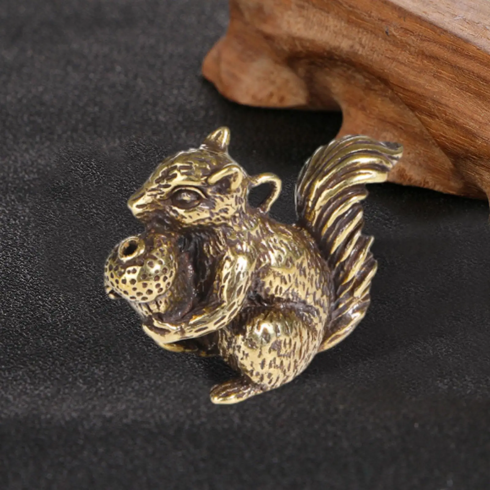 2-6pack Brass Squirrel Figurine Art Gift Tea Pet Animal Statue for Home Office