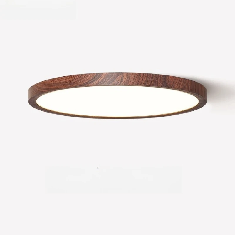 

Modern LED Walnut Wood Grain Ultra-thin Ceiling Lamp for Bedroom Living Room Hallway Circular Ceiling Light for Indoor Light